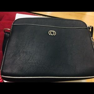 Matte Black shoulder bag with three sections